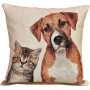 Cuscino gobelin disegno Cane e gatto