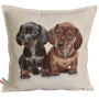 Gobelin decorative cushion with Dachshunds puppies design