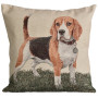 Gobelin decorative cushion with Beagle design