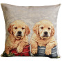 Cuscino gobelin disegno Golden Retriever cuccioli