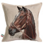 Gobelin decorative cushion with Brown horse design