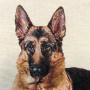 Gobelin decorative cushion with German Shepherd design