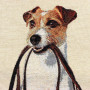 Gobelin decorative cushion with Jack Russell design