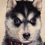 Gobelin decorative cushion with Husky design