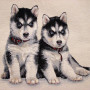 Cuscino gobelin disegno Husky
