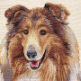 Gobelin decorative cushion with Collie design