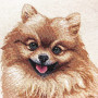 Gobelin decorative cushion with Pomeranian design