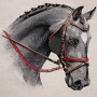 Cuscino gobelin disegno Cavallo grigio
