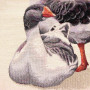 Gobelin decorative cushion with Goose design