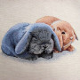 Gobelin decorative cushion with rabbit design