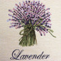 Cuscino gobelin disegno Lavanda con cornice quadretti
