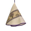 Honeycomb round kitchen towel with gobelin border design Lavender