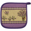Square pot holder with gobelin border Lavender design