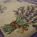 Square pot holder with gobelin border Lavender design