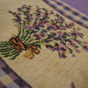 Oven glove with gobelin border design Lavender