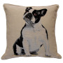 Gobelin decorative cushion with French Bulldog design