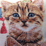 Cuscino gobelin disegno Gattini con cuore