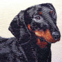 Cuscino gobelin disegno Bassotto nero