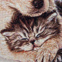 Cuscino gobelin disegno Cane e gatto cuccioli