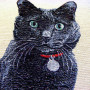 Cuscino gobelin disegno Gatto nero