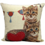 Cuscino gobelin disegno Gattini con cuore