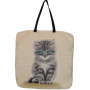 Borsa gobelin disegno Gatto grigio con occhi azzurri