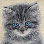 Borsa gobelin disegno Gatto grigio con occhi azzurri