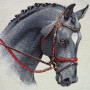 Borsa gobelin disegno Cavallo grigio