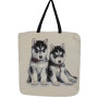 Borsa gobelin disegno Husky