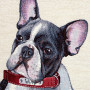 Borsa gobelin disegno Bulldog francese Willy